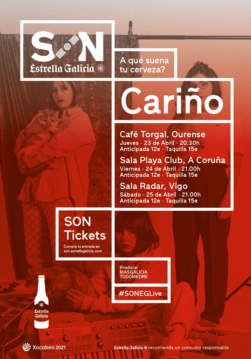 SON_EG's tweet photo. 📢#ALERTABOLAZO📢 Uno de sus últimos singles se titula ':(' pero en #SONEGLive estamos bastante :) de anunciar que en abril tendremos triple ración de @cariniopop. ¡Toma nota!:
23/4 @PopTorgal
24/4 @playaclubcoruna
25/4 @RadarEstudios
🎟 https://t.co/LhhyxGnZqA https://t.co/Z10s5aBsag