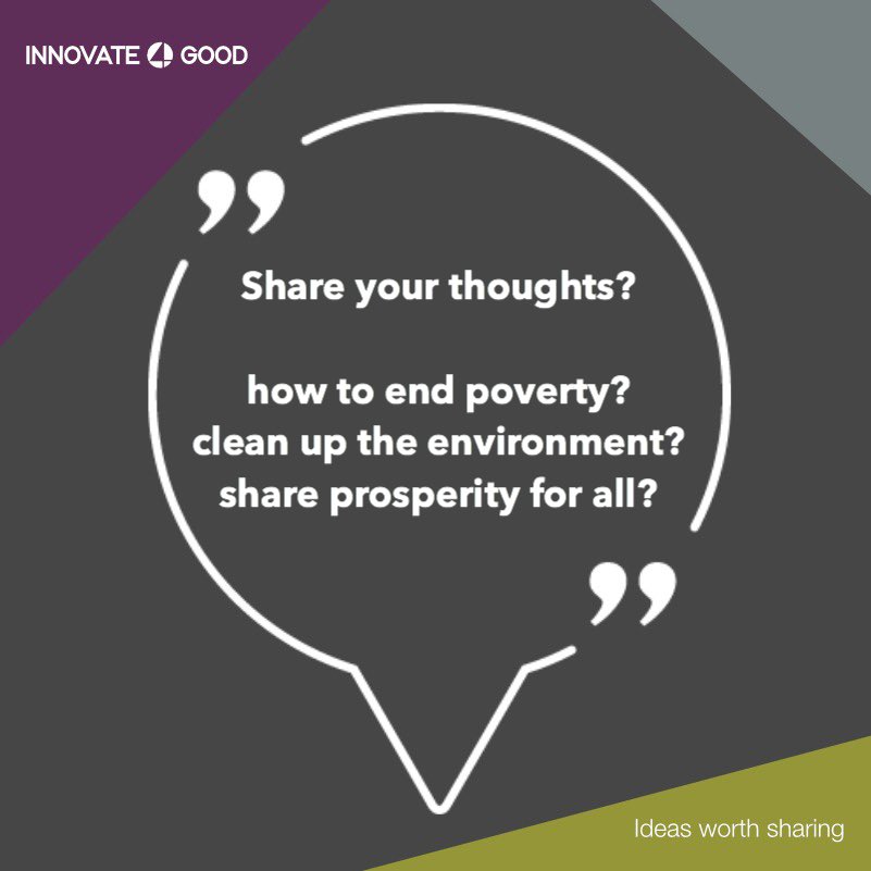 Innovate4G's tweet photo. Investing in transformational innovations created by #entrepreneurs &amp; #startups can help us end poverty, cleanup the environment &amp; share prosperity for all. Share your thoughts &amp; submit your #innovation at #I4G #Community platform to help you scale. https://t.co/z4KtwIcA5e https://t.co/MX4zPpBZLD