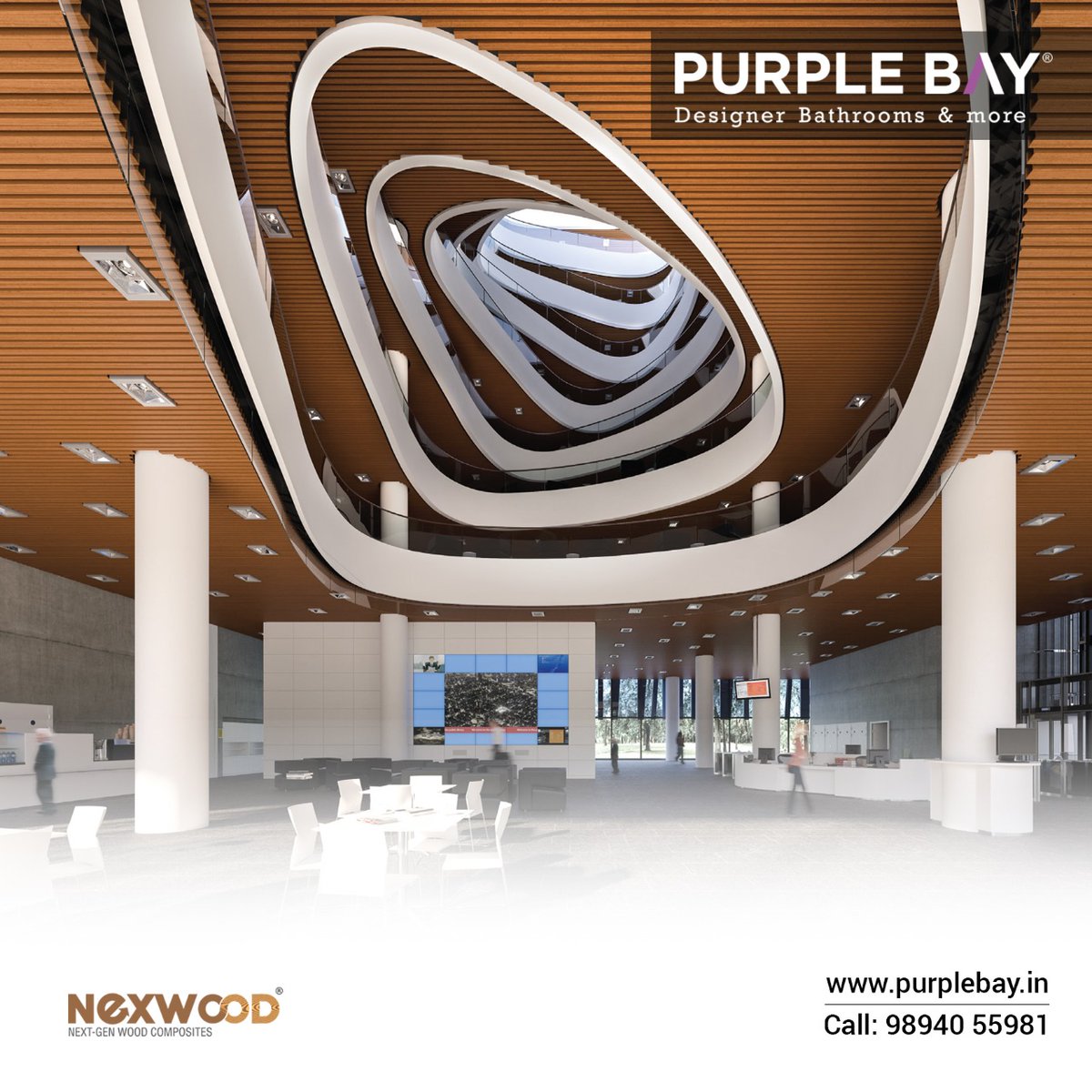 #Nexwood's Ceiling series - To bring elegance to enclosed interiors and semi-open spaces.

For enquiries, call us on 98940 55981 or visit our showroom @ R.S.Puram, Coimbatore.
.
.
#Purplebay #Coimbatore #Homedecor #Ceiling #Bathroomdecor #homeinterior