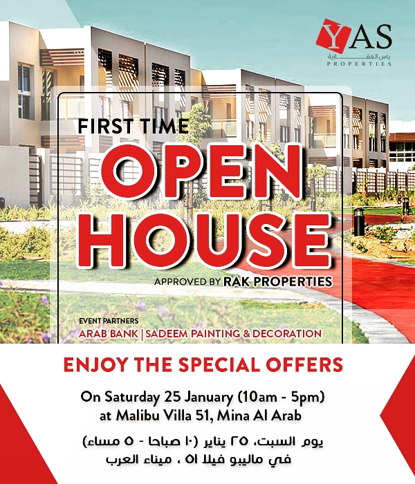 YAS_Group1's tweet photo. YAS Properties the first OPEN HOUSE property in Malibu Villa 51, Mina Al Arab, Ras Al Khaimah UAE, join us in our special offers, on Saturday 25 January (10am - 5pm) see you on this Saturday!!! #YAS_Properties
#openhouse #mina_al_arab #special_offers #ras_al_khaimah #uae https://t.co/PXB13foqxf