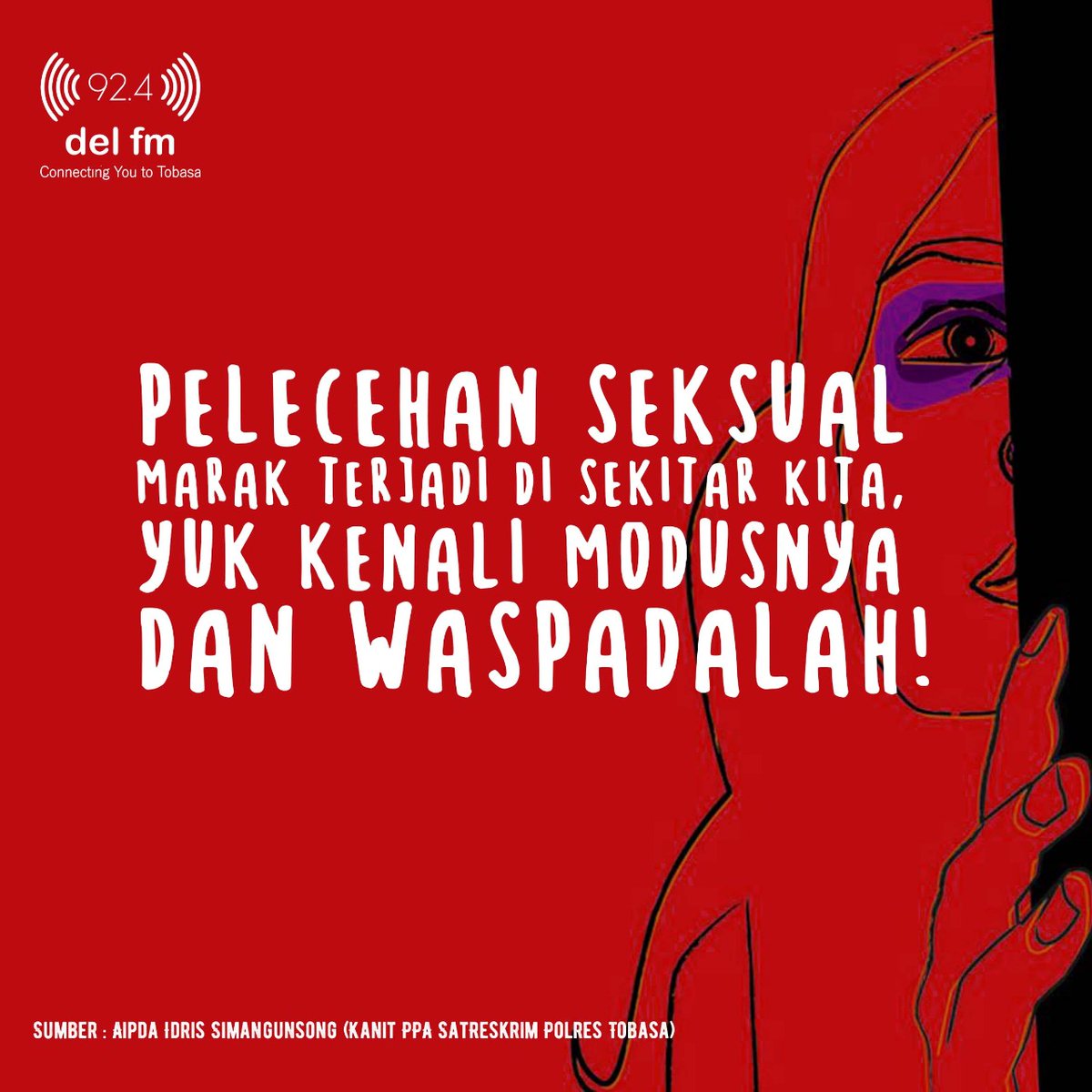 delfmradio's tweet photo. Duh Teman Del, memprihatinkan sekali melihat kasus pelecehan seksual makin marak terjadi. Kasusnya bermacam-macam. Waspada ya!
___
#delfmradio #delfmupdate #radio #radioanakmudatobasa https://t.co/Slfb1mHcme