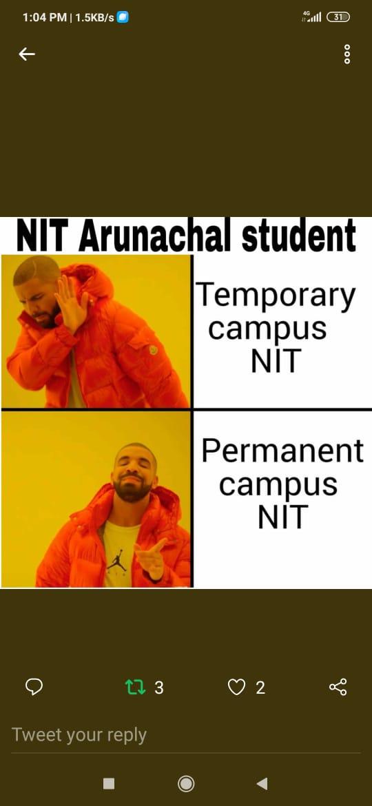 Rainbow48405974's tweet photo. #NITArunachalPradesh
#ArunachalMangeCampus
@pmo
@indiatv
@timesofindia https://t.co/PMMf6NWwNO