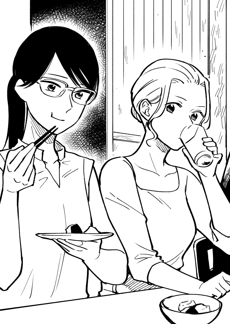 横並びで呑んで居酒屋トークしてる女たち何度描いても飽きないし楽しい… 