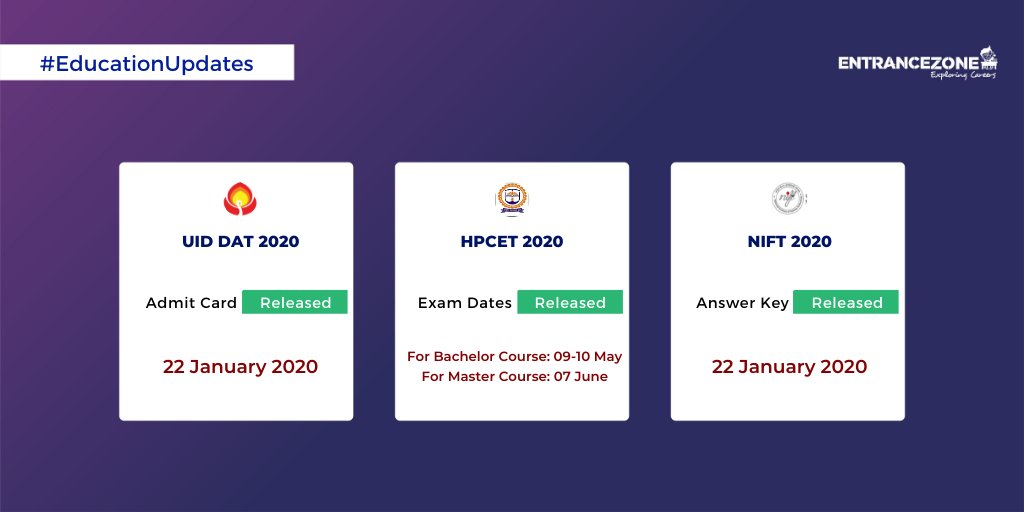 entrancezone's tweet photo. Important and latest updates for the entrance exams.
Follow us on Instagram: https://t.co/Dtfi6NI9fN
Follow us on Facebook: https://t.co/Fzs8aI0mBv
#uid #hpcet #hpcet2020 #niftentrance #nift2020 #niftentrance2020 #nift #niftexam #niftexam2020 #niftanswerkey #entrancezone https://t.co/BSoe2eDf9N