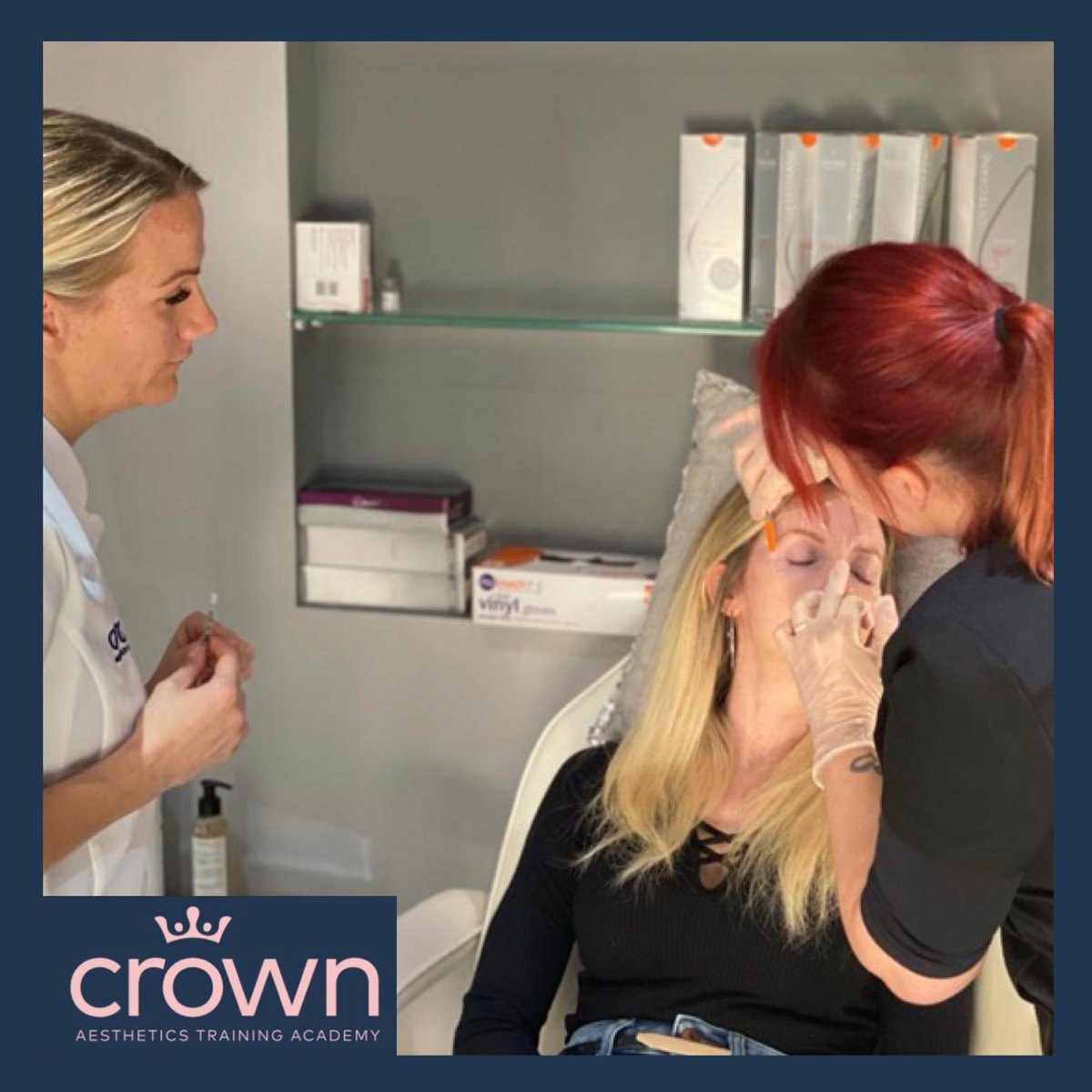 TrainingCrown's tweet image. Nurse &amp;amp; lead trainer April teaching Botulinum Toxin with our trainee delegate.                                             crownaesthetic.co.uk                     #aesthetictraininguk #midwife #botoxtrainingcourses #dentist #botoxtraining #training #nurse