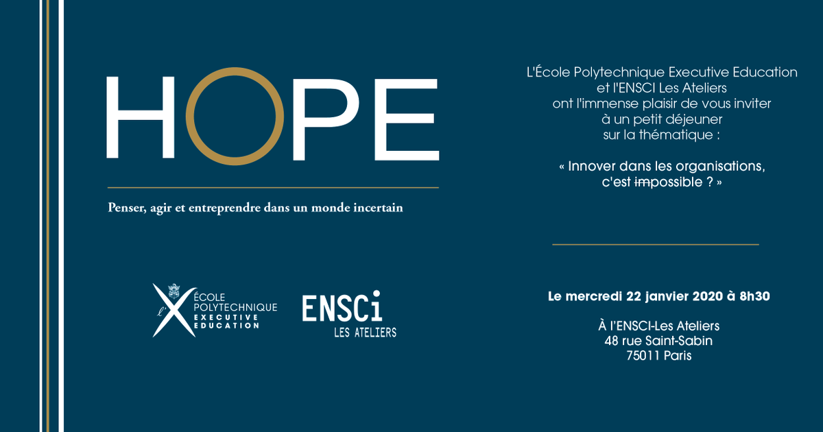 PolytechniqueE's tweet photo. Début du #LT @ENSCI_Paris conférence Innover dans les organisations c’est (im)possible ? + présentation de notre programme #HOPE avec @FabienGeledan #Xexed et Jean-Patrick Péché #ENSCI #design #innovation #entrepreneur https://t.co/XFyWPNatI4