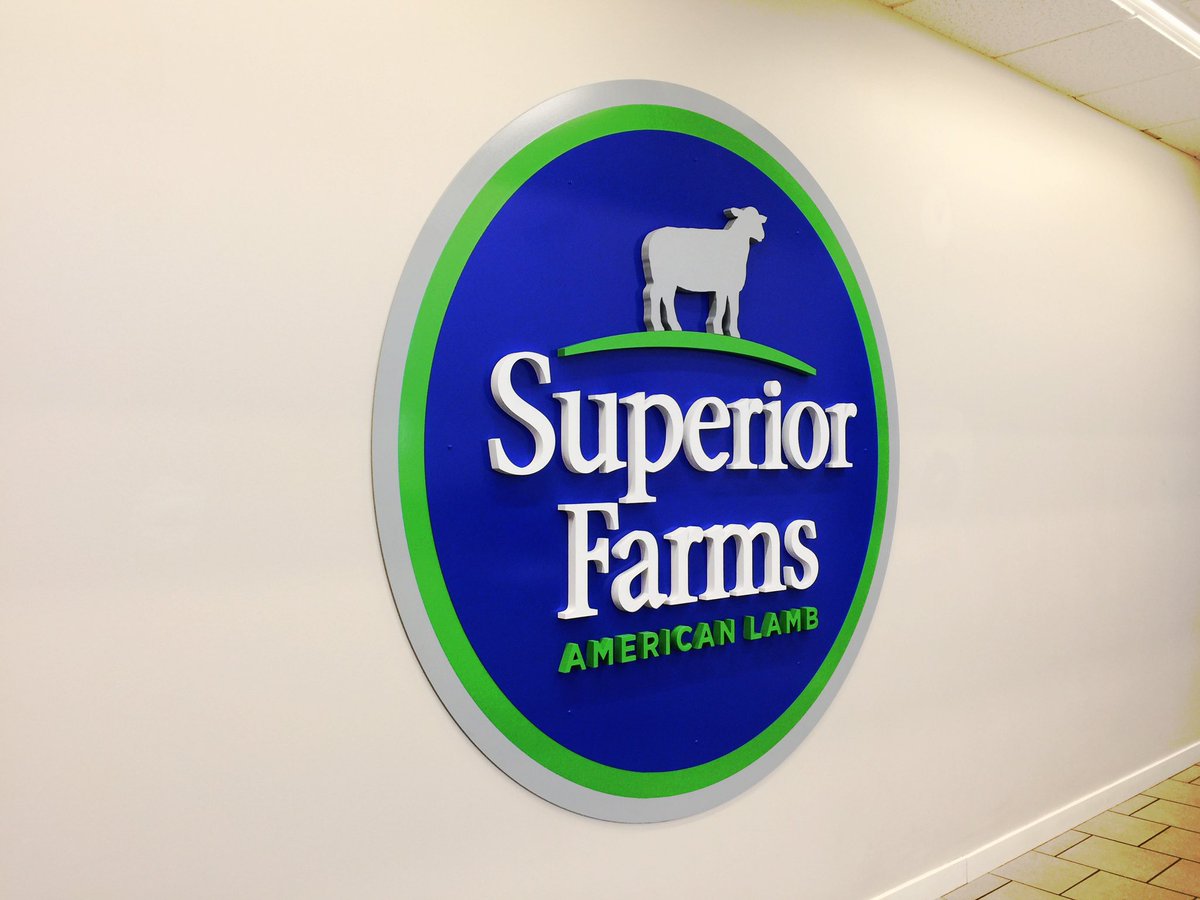 davissignco's tweet image. Superior Wall Logo Creation ! 6ft Diameter Logo for office wall. Combines Aluminum, HDU foam, &amp;amp; Automotive grade paint finish. #branding #officesign #customsign  #logo #lamb #farm #superiorfarms #walllogo #art #craftsmanship #hdu #foam #metal #circle #maker #bayarea #cnc