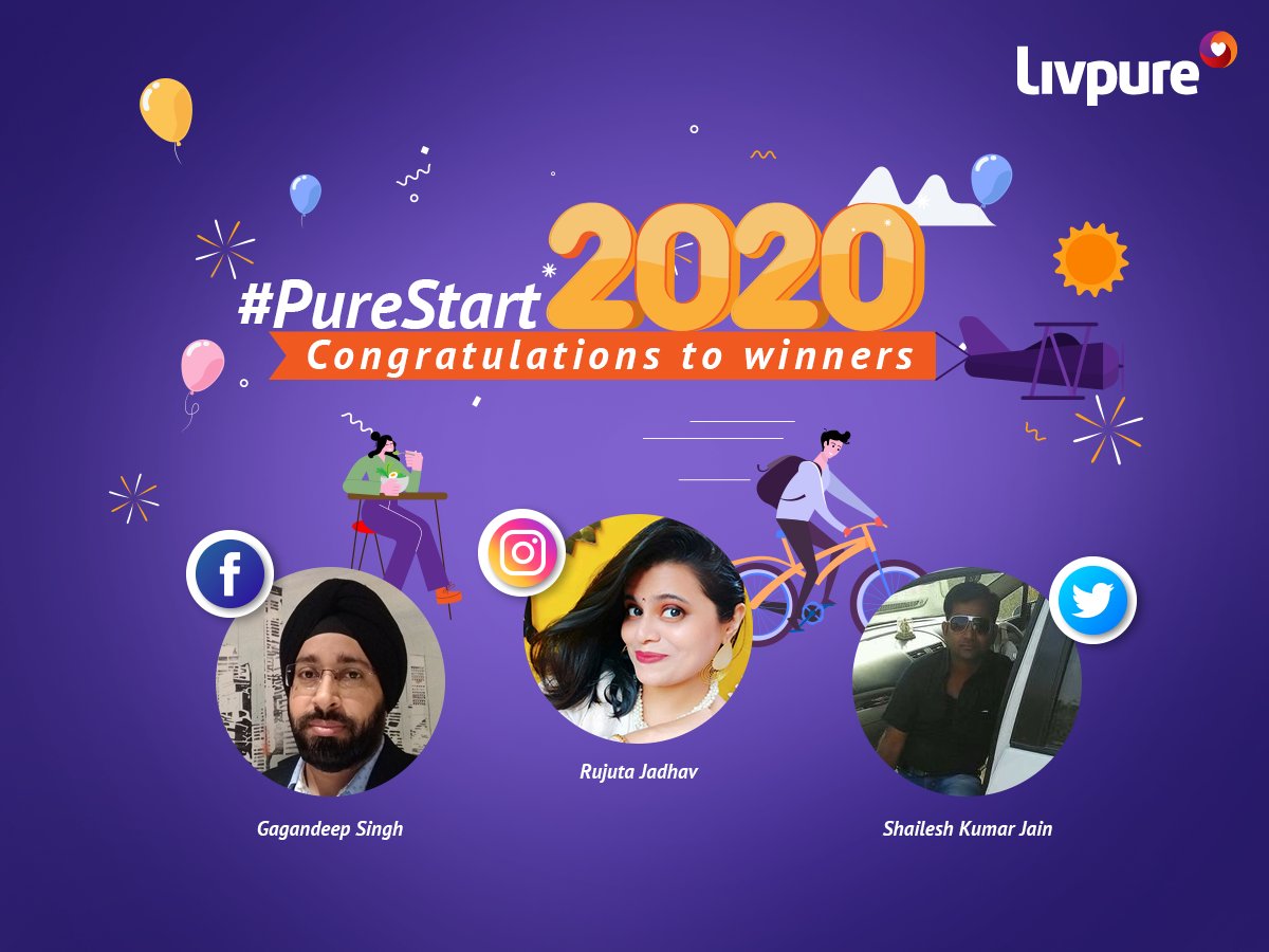 Livpure_India's tweet photo. Congratulations to the winners of #PureStart! Please DM us your details. https://t.co/PWu6SYrj7g