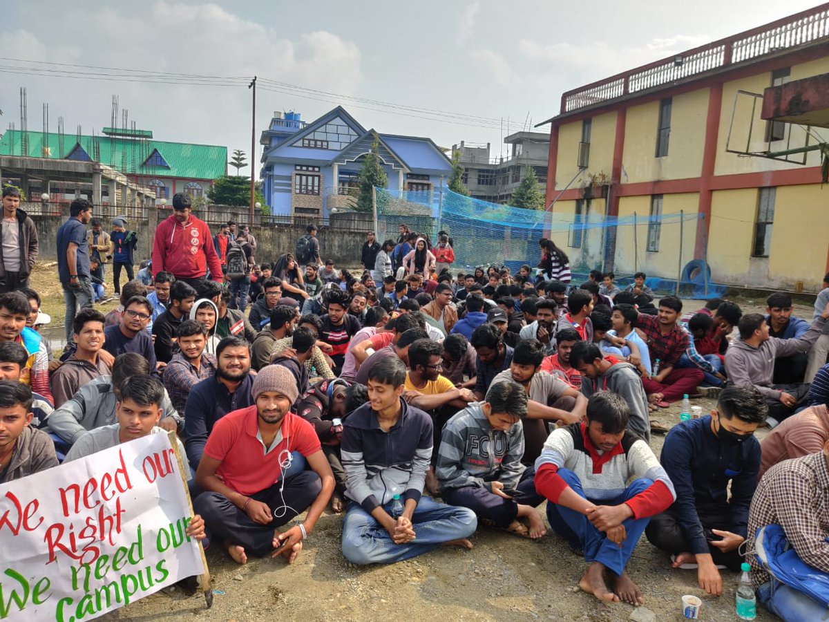 Shubhankit20's tweet photo. We want our campus (NIT ARUNACHAL PRADESH) . And we are protesting for our rights.#ArunachalMangeCampus #NITArunachalPradesh @ArunachalCMO @aajtak @DrRPNishank @narendramodi @htTweets @htTweets @ndtv @IndiaToday @htTweets @ABPNews https://t.co/HV5Xoq0BQU