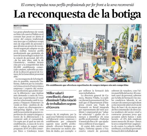 ComertiaRetail's tweet photo. Avui a @LaVanguardia trobem un article molt interessant que ens parla de captació de nous perfils professionals necessaris per a l'adaptació de la transformació empresarial i digital. @MaiteGutierrezR #retail #transformacio #novesprofessions #tecnologia https://t.co/ASyLuFyLvS