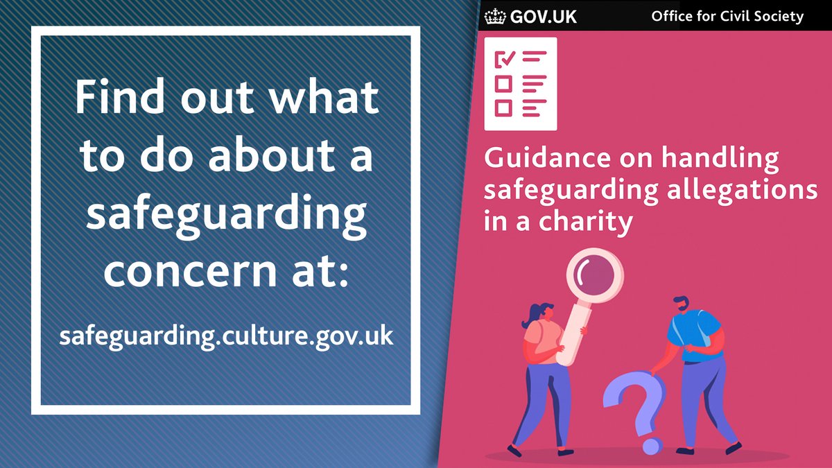 Find out what to do about a safeguarding concern at: safeguarding.culture.gov.uk