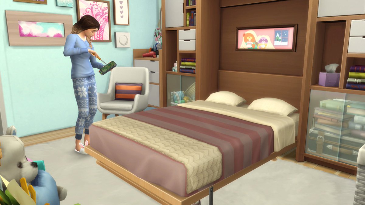 ArielCreation's tweet photo. Pour éviter la mort de vos sims avec les lits du kit d’objet #minimaisons des @LesSims n’oubliez pas qu’il est possible de l’améliorer ! 
J’ai déjà commencé à le faire pour ma part. 😊 #sims4 #Sims4TinyLiving https://t.co/G1YWjukN9e