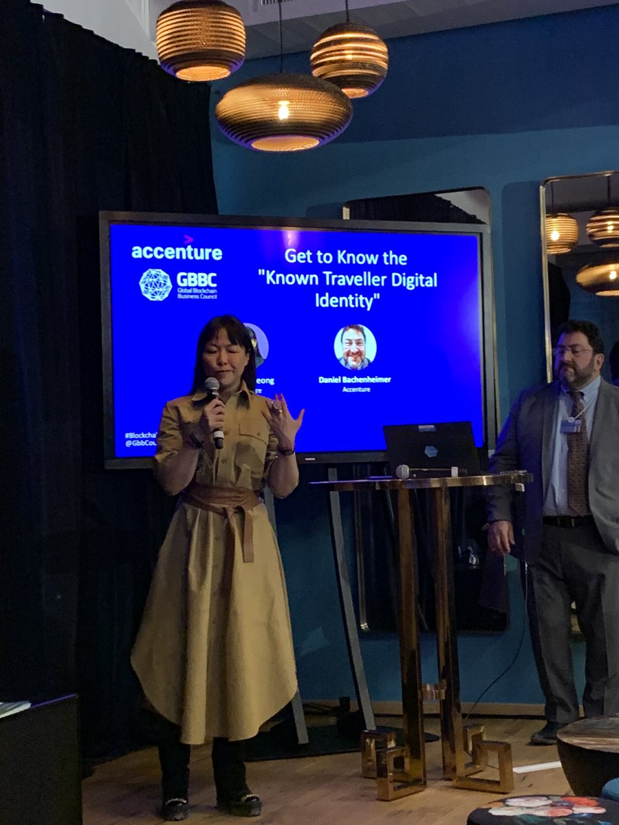 lfdecentralized's tweet photo. .@Accenture  “known traveler digital identity”  demo at @GBBCouncil #BlockchainCentral live demo using Hyperledger Indy, issuing verified IDs ! https://t.co/GY0dDiaJFO