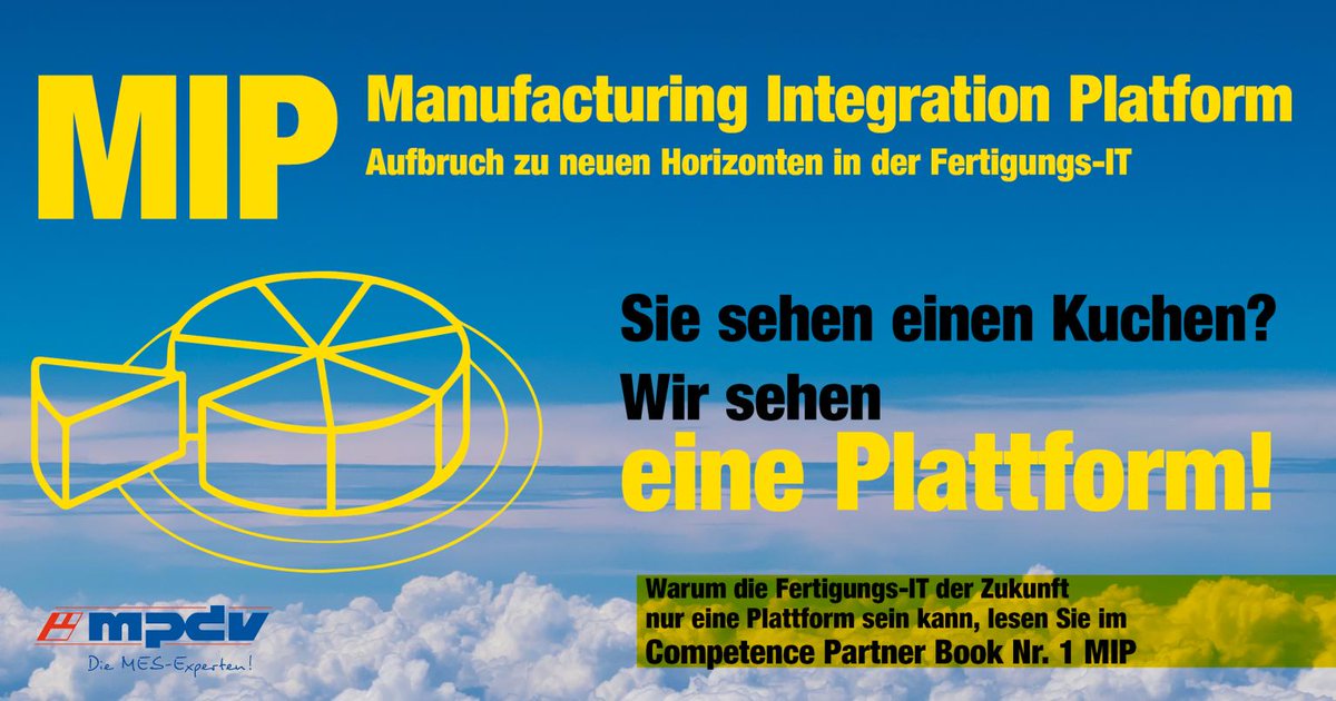 #Industrie50 - Sie sehen einen Kuchen? MPDV Mikrolab GmbH sieht die neue MIP-Plattform. MPDV hat das MES weitergedacht und dieses tolle Partnerbook zur Manufacturing Integration Platform realisiert: lnkd.in/g63S2sn

lnkd.in/gKiX9pY