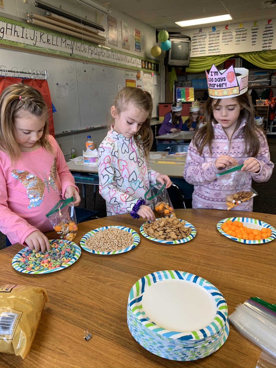 Merrell1stGrade's tweet photo. Some of our 100th day fun! 🥳💯 https://t.co/RYgntD5m6O