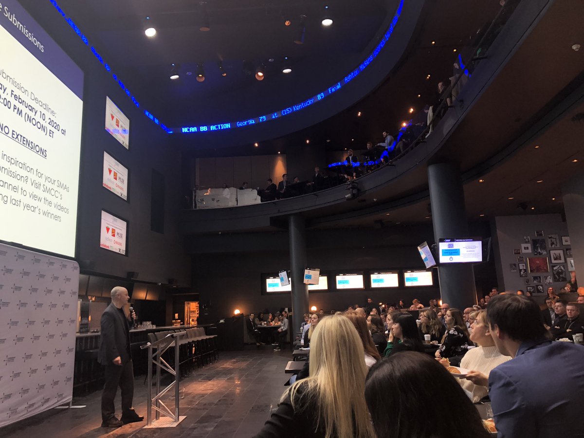 PeterCos's tweet photo. Research and of course @NormOReilly drawing a big crowd this morning @SMCC_CCC #smccbf. Sponsorship is alive and well! @SponsorshipX https://t.co/bOjyGtDsmm