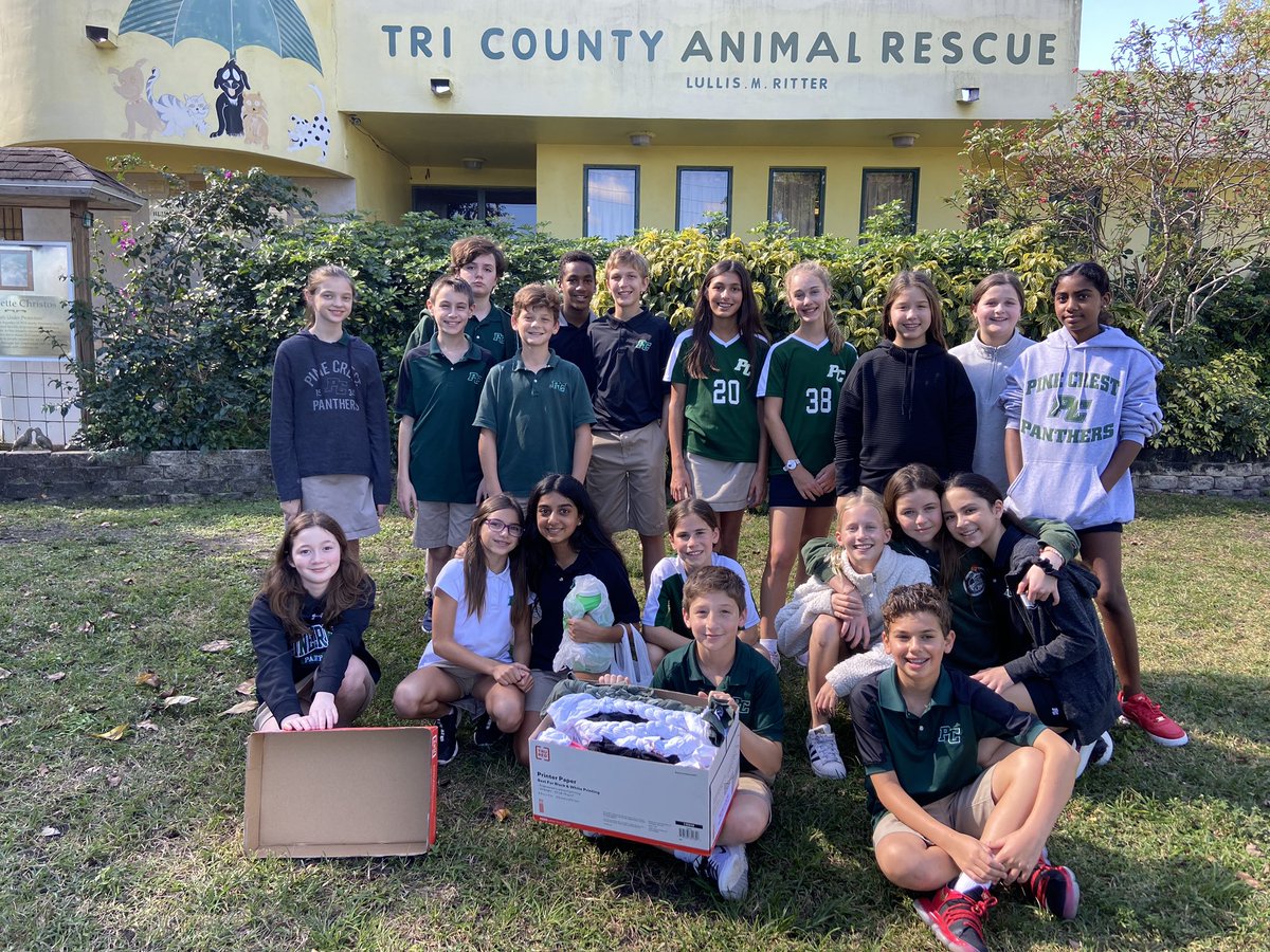 #PCGrade6 students in Panther Skills visit with the puppies at the Tri County Humane Society. #PCNurturing