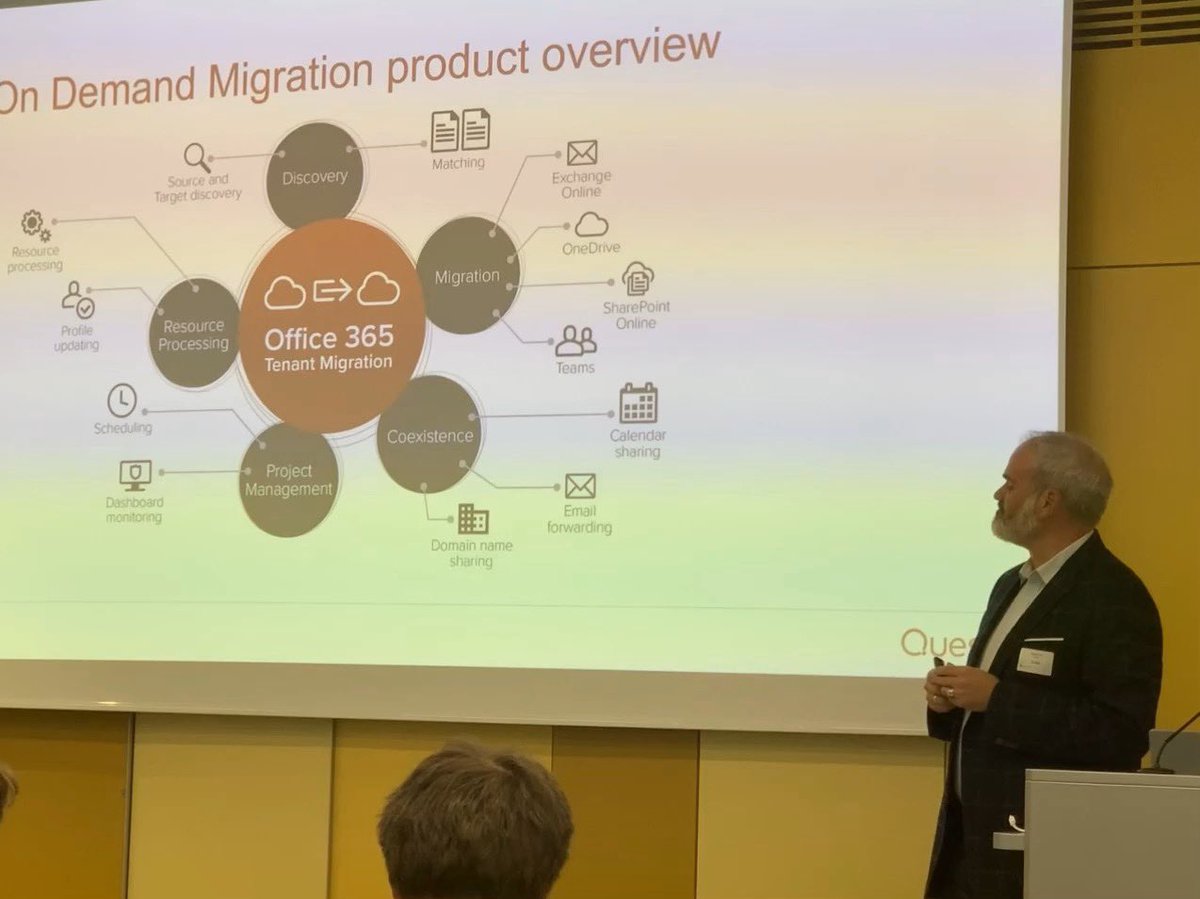 voice_compass's tweet photo. Der #neuwork Kollege Ragnar Heil @ragnarh on Stage zur Migration von Benutzern in der Cloud - Ein heikles Thema nach einem Merger, was nur wenige richtig gut können. Danke für den spannenden Vortrag. #teams #collaboration https://t.co/DvK9ikF6UB
