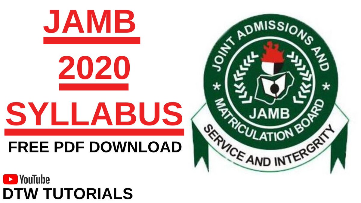 dtwtutorialsng's tweet photo. Hello Guys,

New Video on - JAMB 2020 Syllabus(Free PDF Download)
Video Link; https://t.co/k6mhOafgrZ

Engage Prep,

Thank you,
DTW TUTORIALS.
Don't Forget to Subscribe and Share!!
#jamb #jamb2020 #dtwtutorials #Nigeria https://t.co/xjGphMTDcY