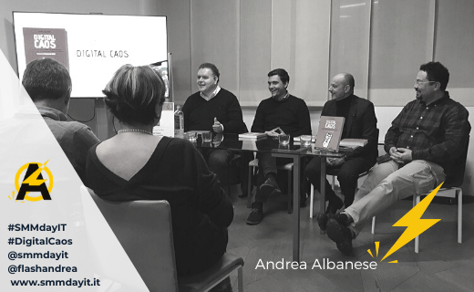 FlashAndrea's tweet photo. #SMMdayIT | #21gennaio Presentazione del libro #DigitalCaos
Lieto di aver partecipato a questo incontro con un confronto interessante sulle tematiche social&digital.
Ringrazio l'autore, @nicocappelletti, @marianodiotto @paoloerrico e quanti sono intervenuti alla serata. https://t.co/LY9GcNCTrO
