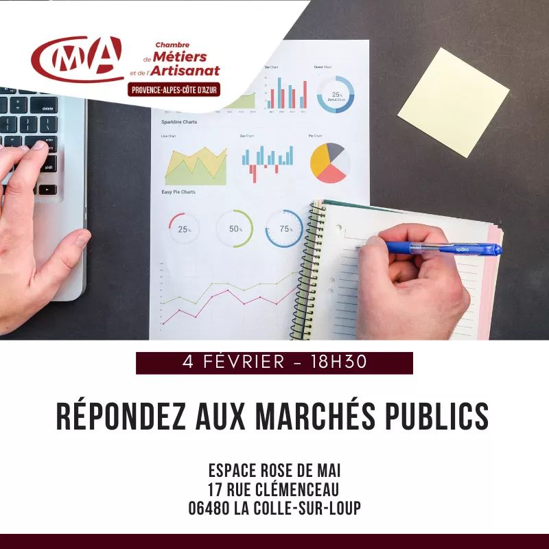 MaiVO_'s tweet photo. #SaveTheDate Artisans du #BTP, vous avez des questions concernant les #MarchésPublics, venez rencontrer notre expert le 4 février à 18h30 à @collesurloup.
Gratuit, sur inscription
#Artisanat
#Batiment 
#Rénover+
#Ecobati 
#Numerique
#CMARPACA https://t.co/P1XLFy1Su1