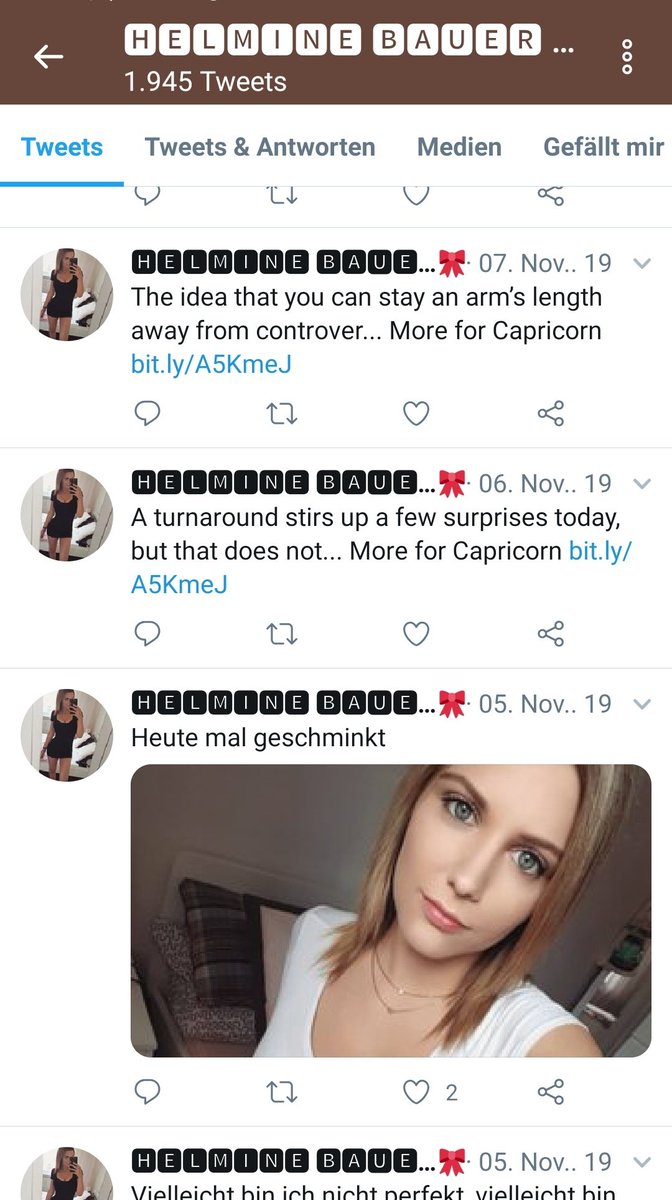 HWatchbot's tweet photo. Ich hatte euch schon von meiner Zuckerschnute @Anina_91276 berichtet, die jeden Tag zur selben Uhrzeit das Twitter-Horoskop tweetet. Seit dem 1. November, dem Tag an dem ihr die vorzeigbaren Bilder ausgingen.
Das gleiche Schicksal wie @Helmine_55960. So traurig! 💔
#LoveBotWG https://t.co/VTLZkCLhZT