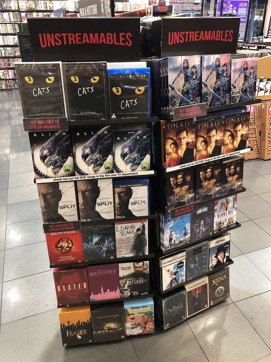 hmvWorkington's tweet photo. We present to you The #Unstreamables a selection of great Film and TV unavailable via streaming. #hmv https://t.co/C8slZxb1Iz