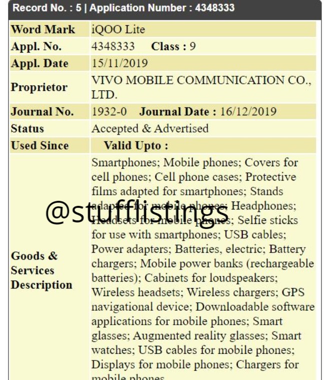 stufflistings's tweet photo. IQOO series coming up in India. The following models have got trademarked - IQOO, IQOO NEO, IQOO Pro, and IQOO Lite.
Feel free to retweet.
#Vivo #IQOO https://t.co/mfg1mWMcEY