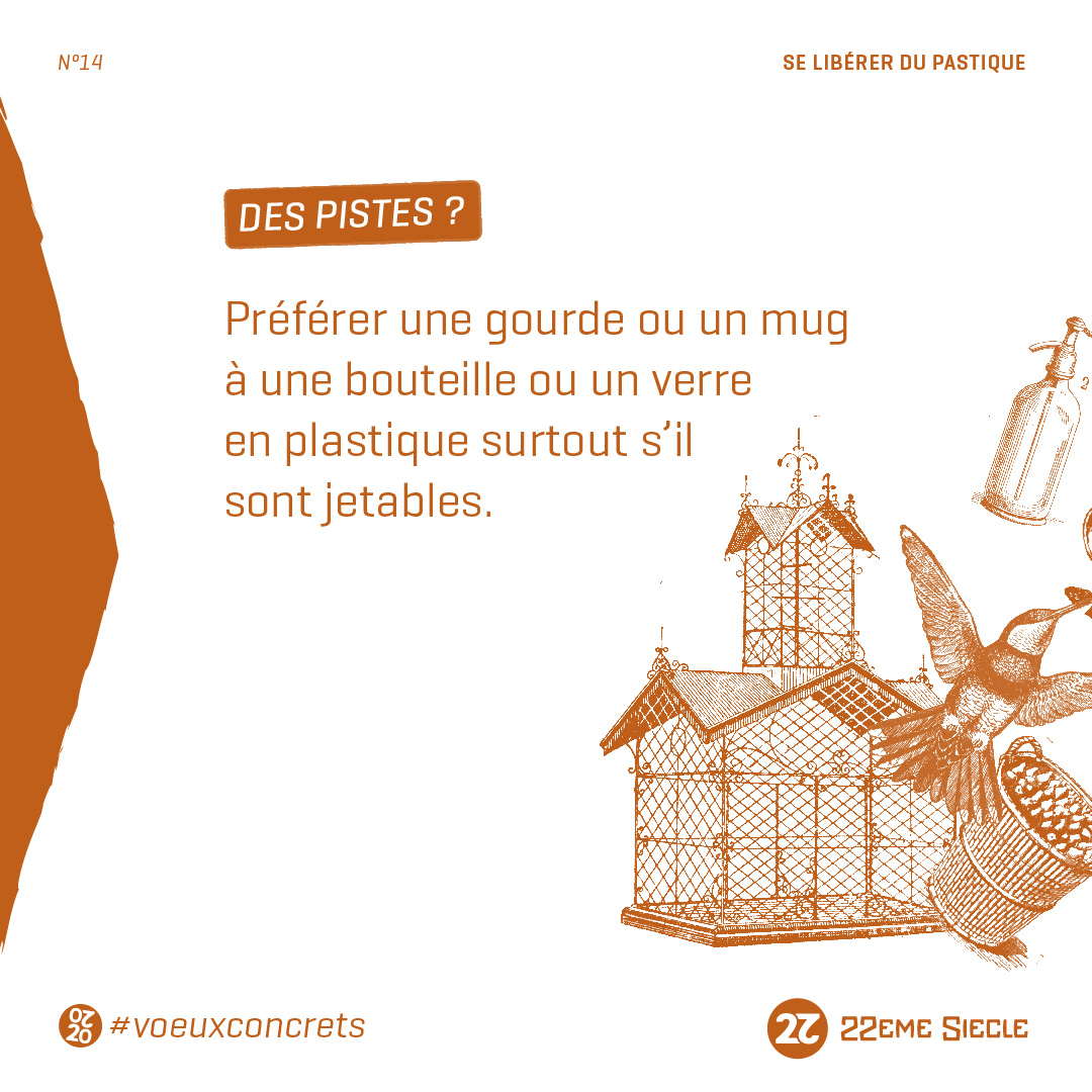 22emeSiecle's tweet photo. #Vœuxconcret N°1️⃣4️⃣ : SE LIBÉRER DU PLASTIQUE ✅
Vous en pensez quoi ?   20 #voeuxconcrets pour regarder le futur droit dans les yeux et pour construire le présent avec vous.

#pollution #LoiAntiGaspillage #Municipales2020 #Davos2020 #innovation  #voeux #voeux2020 #watff https://t.co/yN0OfmHu36