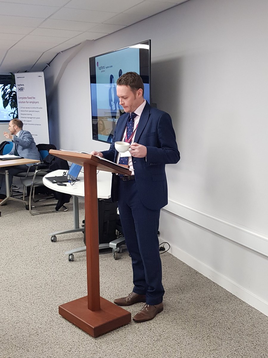 GillySeville's tweet photo. Great to be up in #Cumbria for our Annual Employment update with @NapthensOnline Head of Employment @boyle1976 kicking off with key developments from case law. #HRLaw #EmploymentLaw #HR #HRadvice #Togetherisbetter #Napthens https://t.co/wFeaUIJLTr