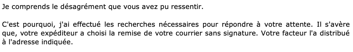 Tibal's tweet photo. Chez @lisalaposte, si un postier te vole ton colis mais note l'avoir déposé dans ta boite aux lettres, la réclamation te dit juste que t'avais qu'à l'avoir envoyé avec signature https://t.co/Tux3hWdmsQ