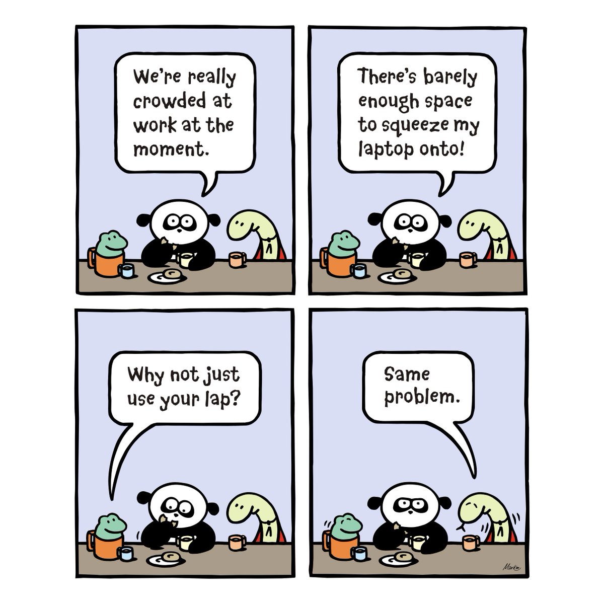 yellowberryhill's tweet photo. Nice to have friends to offload with... #work #myday #workday #workissues #cramped #spaceissues #noroom #crowded #friends #wednesdaymorning #elevenseshour #CoffeeBreak #panda https://t.co/8e5BPgkX4p