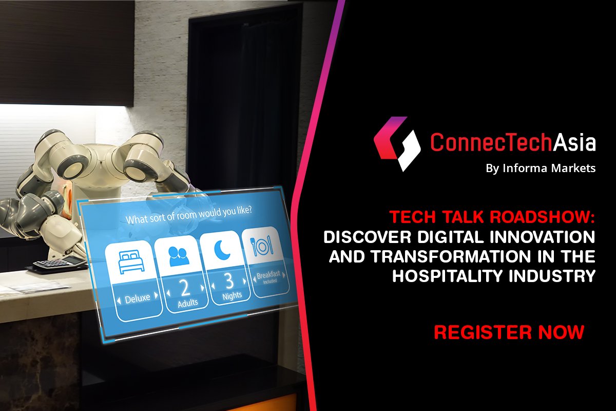 NXT_Asia's tweet photo. #ConnecTechAsia invites you to our Second Regional Tech Talk Roadshow (4th March) held in conjunction with FHA HoReCa. Sign up now and network with CTOs and C-suite executives and discuss the latest developments in the #hospitality sector.

For more:
https://t.co/Yc6XRIxm0F https://t.co/KfGYe40bVd