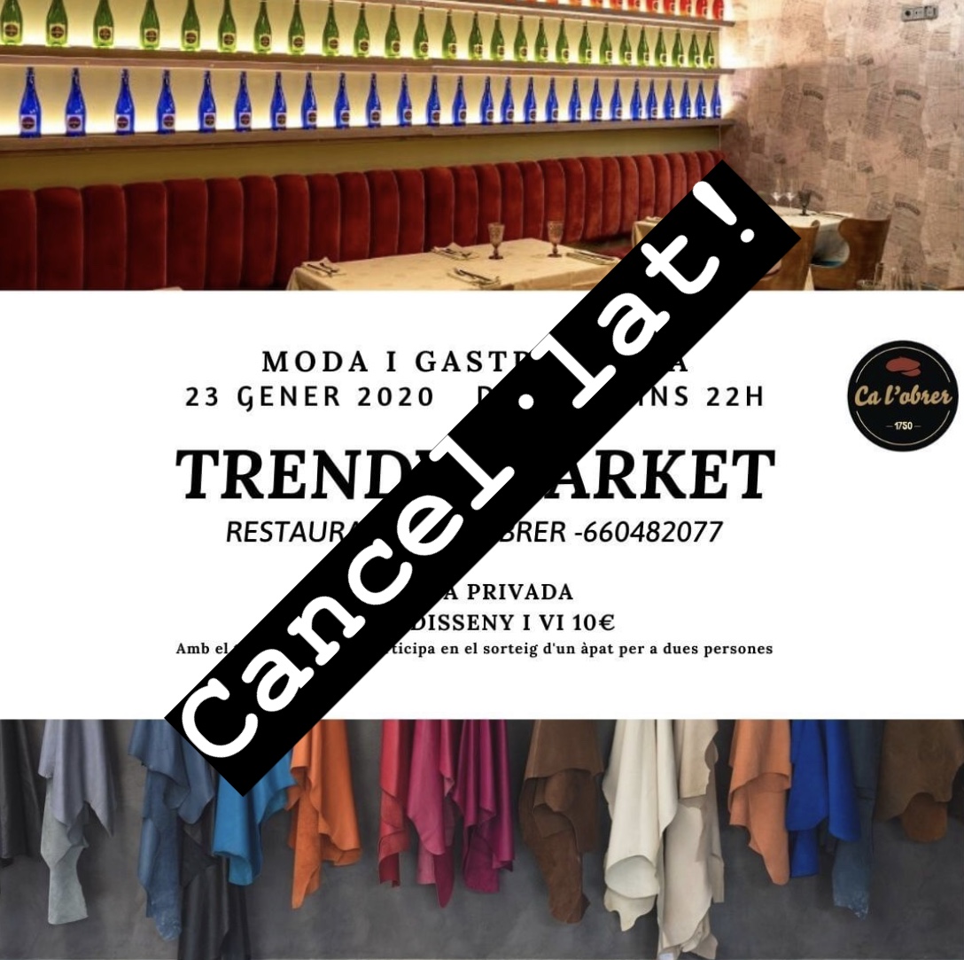 ❗️CANCEL·LAT! A causa de les inclemències meteorològiques cancel·lem el trendy market de dijous, 23 de gener. Disculpeu les molèsties! 🙏🏻