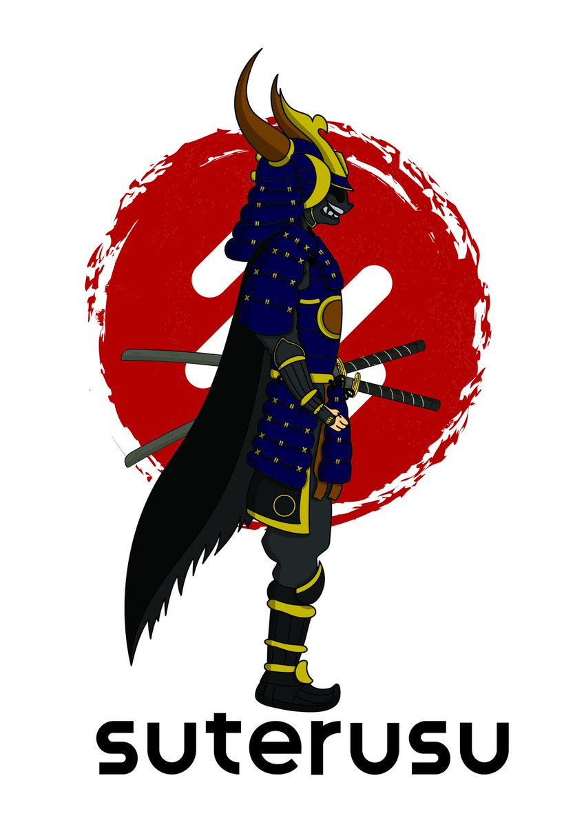 kkeeito's tweet photo. Make a Design logo character suterusu dark samurai @suterusu_io #suterusu #dorodesign #suter #crypto https://t.co/u89I72upHD