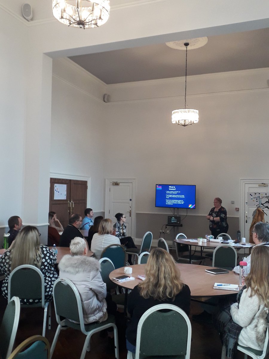 ynotaspire's tweet photo. Dr Eccles talking about the effects of #trauma on the brain.  #ACEEvent #Hyndburn @EastLancsCCG https://t.co/Gb6WIr4oF5