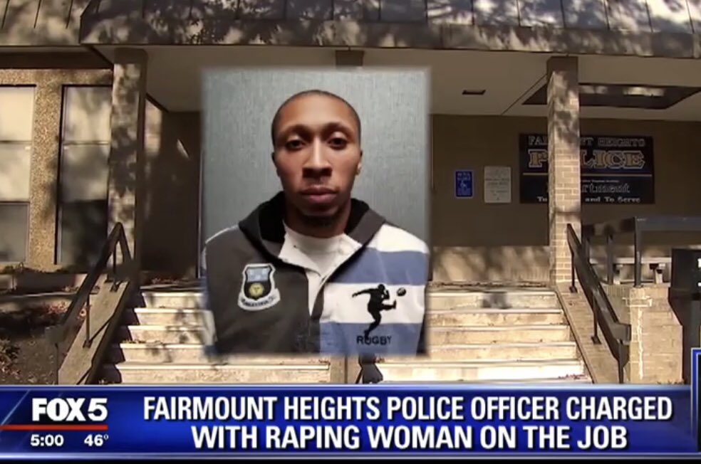 fox5melanie's tweet photo. News in case of fmr #FairmountHeights police officer charged with rape: @ChiefPGPD &amp; @SABraveboy to update community on case and “risks” to anyone who had contact with him. @fox5dc https://t.co/7Tbn0WTTkl