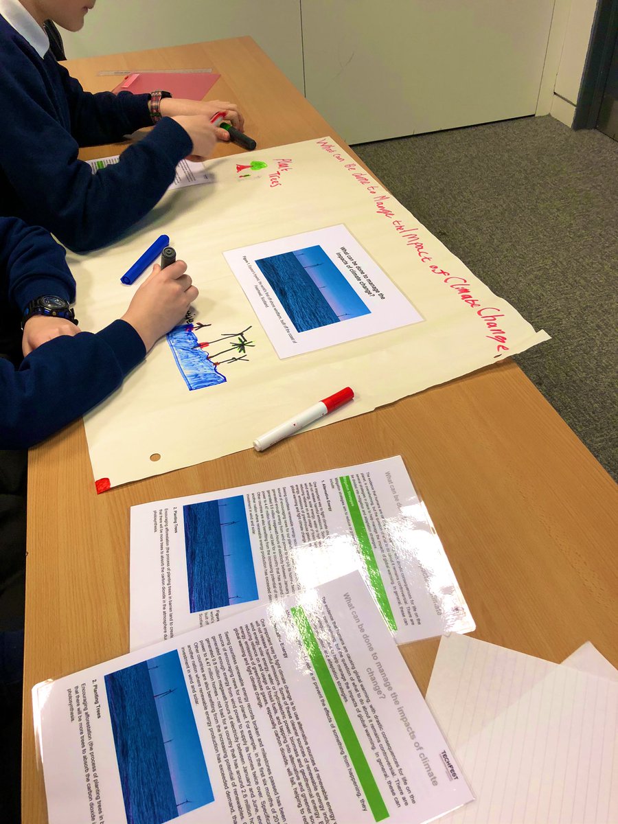 HHAcadScience's tweet photo. S1 pupils getting stuck in with their first workshop on climate change at the ‘Heroes of Tomorrow’ event @TechFestNews #climatechange #globalwarming #communication #employabilityskills #STEM https://t.co/gL55oqDUfM