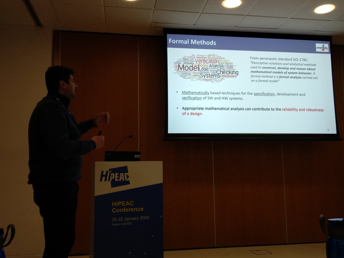 Tiziana_Fanni's tweet image. Formal methods for #verification  and #testing of Cyber-Physical Systems #CPS at #CERBERO final event. Thanks Luca, from @IdeaLabUniss, for presenting #reqV and #reqT! @luca_pulina @simo_v8 @CERBERO_h2020 @hipeac