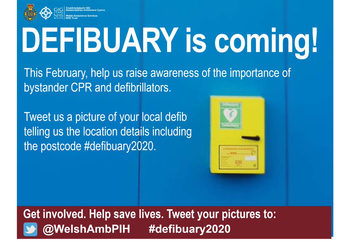 WelshAmbPECI's tweet photo. #defibuary2020 https://t.co/m5Eyr5l6Sz