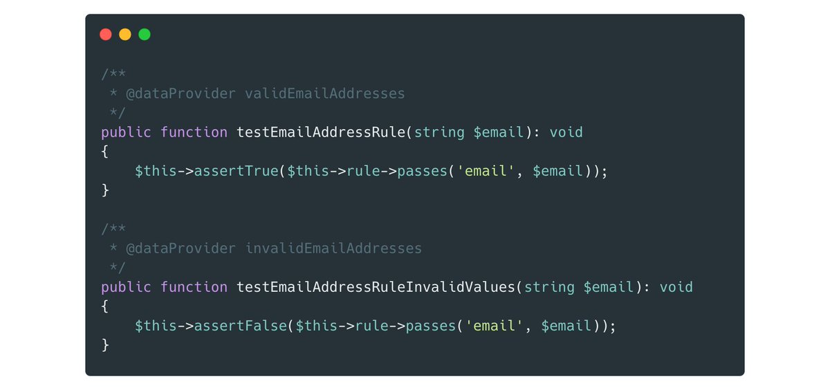 bobbybouwmann's tweet photo. Some asked on Laracasts today how to write a test for a custom validation rule in #laravel. This might be useful for others as well: https://t.co/VhgFYH0Zji https://t.co/qjls5eTPse