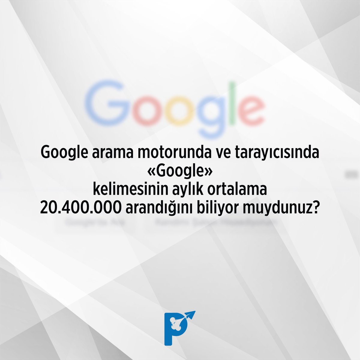 projicomtr's tweet photo. Google arama motorunda ve tarayıcısında «Google» kelimesinin hala aylık ortalama 20.400.000  arandığını biliyor muydunuz?

#google #dijitalpazarlamaajansı https://t.co/gga2aKpow7
