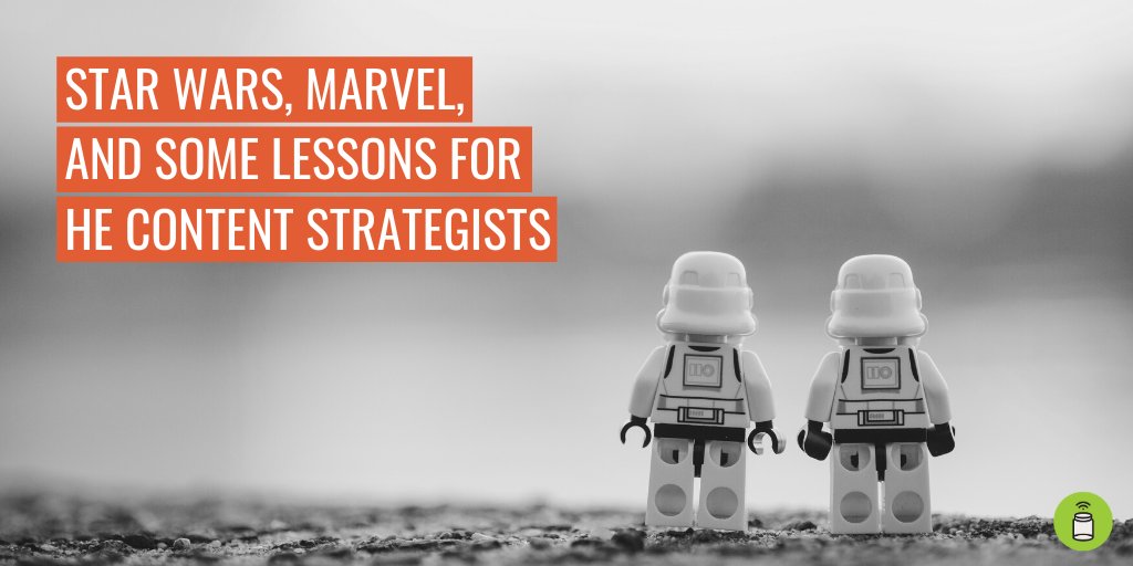 Star Wars LEGO figures. Text reads "Star Wars, Marvel and some lessons for HE content strategists".