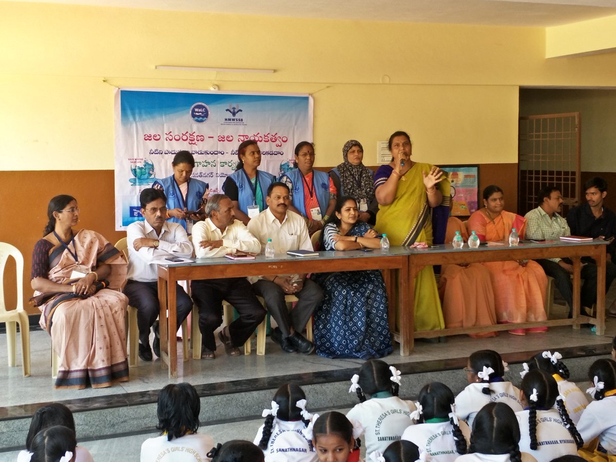 WaLCalliance's tweet photo. WaLC awareness program organised today in St. Theresa's Girl School, ESI by @hmwssbcgmomc4  @hmwssbgmom6 @Hmwssbdgmsomgud @hmwssbmgrf with NGO Prakriti Environment Society, @snehalath @JalaSatyam. Corporator Smt. Laxmi Baireddy garu also present and interacted with students. https://t.co/tPs6ADLztJ