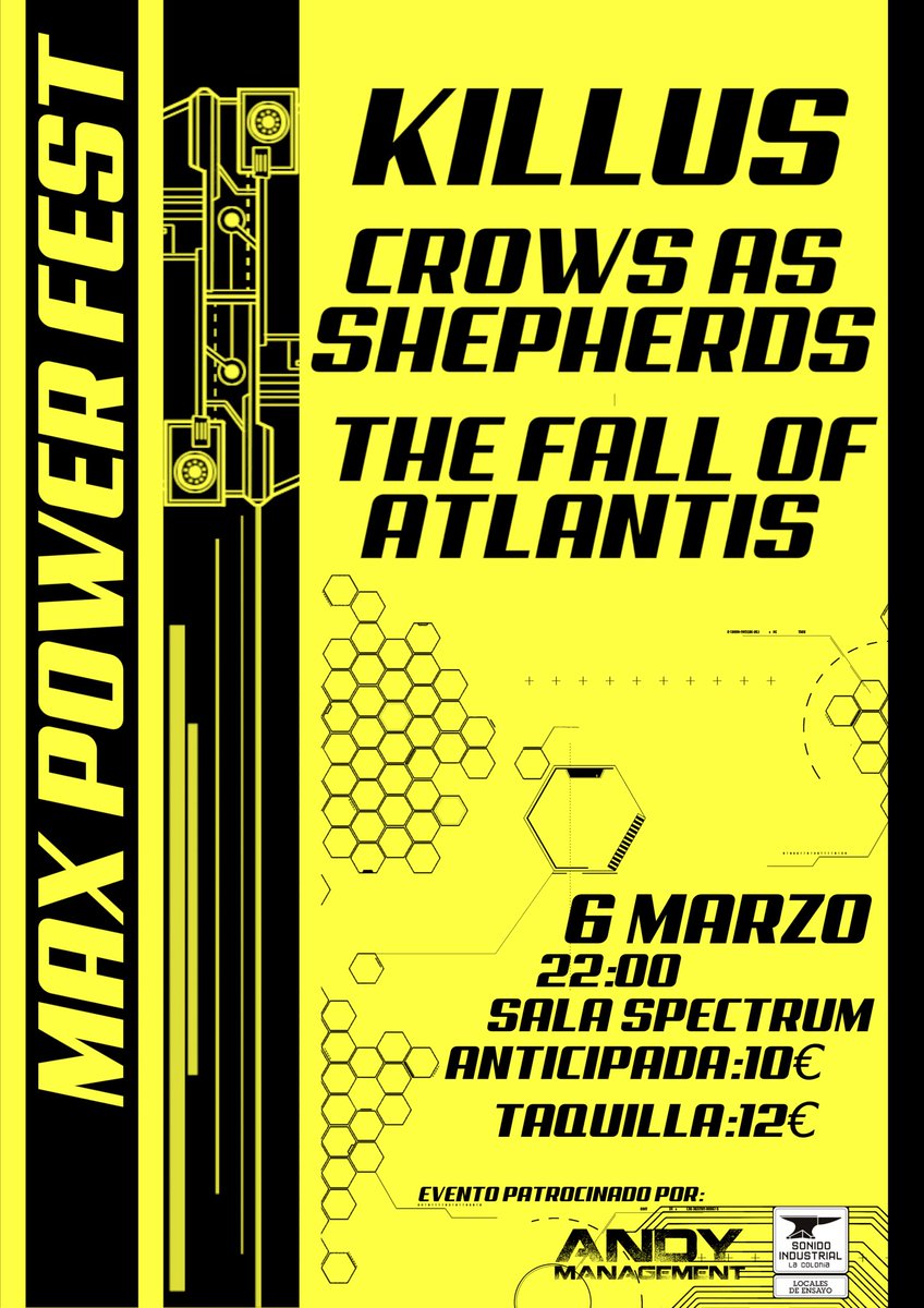 VOLVEMOS A MURCIA ❤️

<a href="/KillusBand/">Killus (Official)</a> 
#crowsassheperds 

6 Marzo
22:00h - #salaspectrum 

Entradas:
compralaentrada.com/event/max-powe…

#metalcore #thefallofatlantis