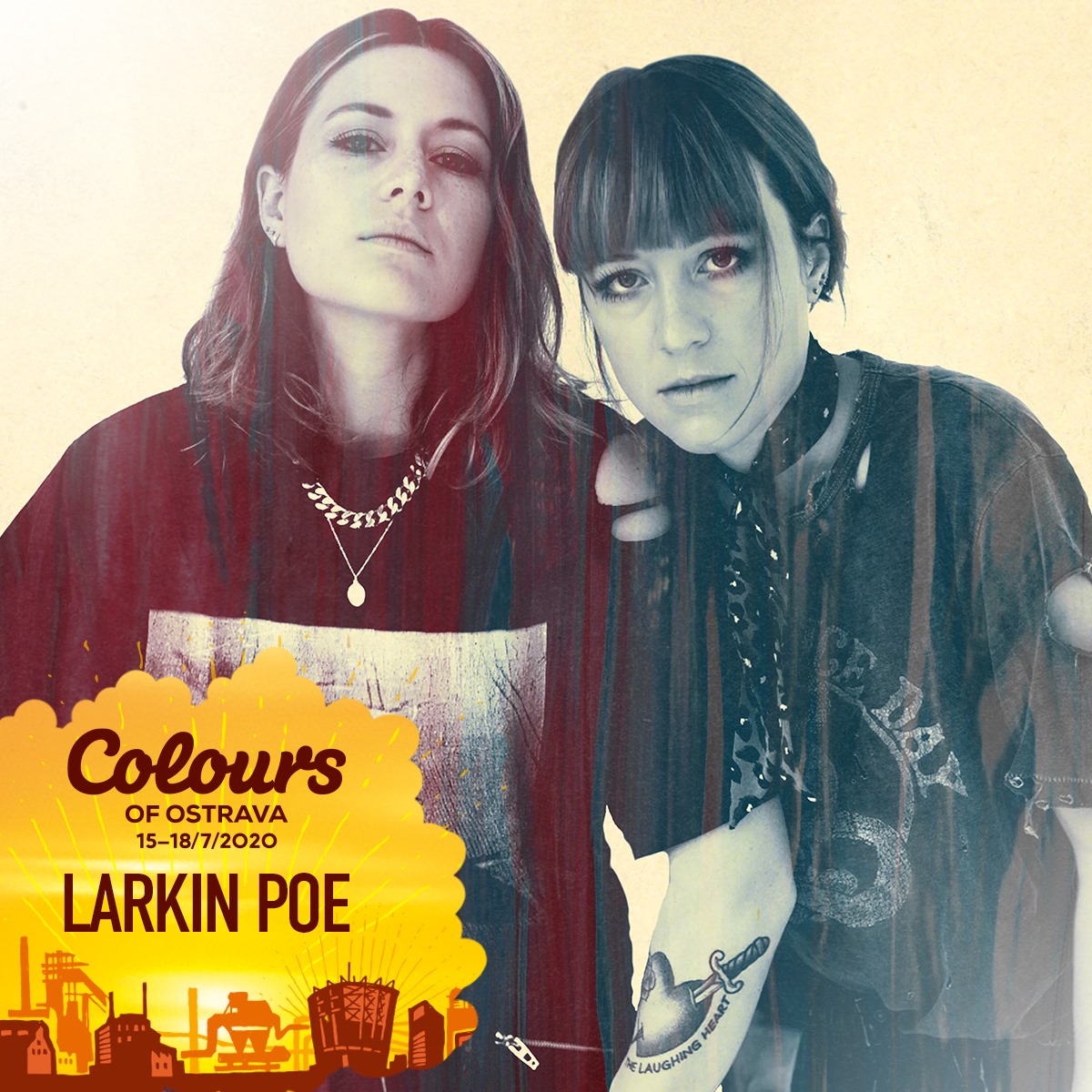colours_cz's tweet photo. Takhle chutná Amerika 🇺🇸 @LarkinPoe přiveze na #colours2020 nálož blues, rocku, americany, roots music a jižanského soulu. Sestry Rebecca a Megan Lovellovy byly navíc letos nominovány na cenu Grammy za nejlepší bluesové album 🏆 https://t.co/LruWHIoq3M