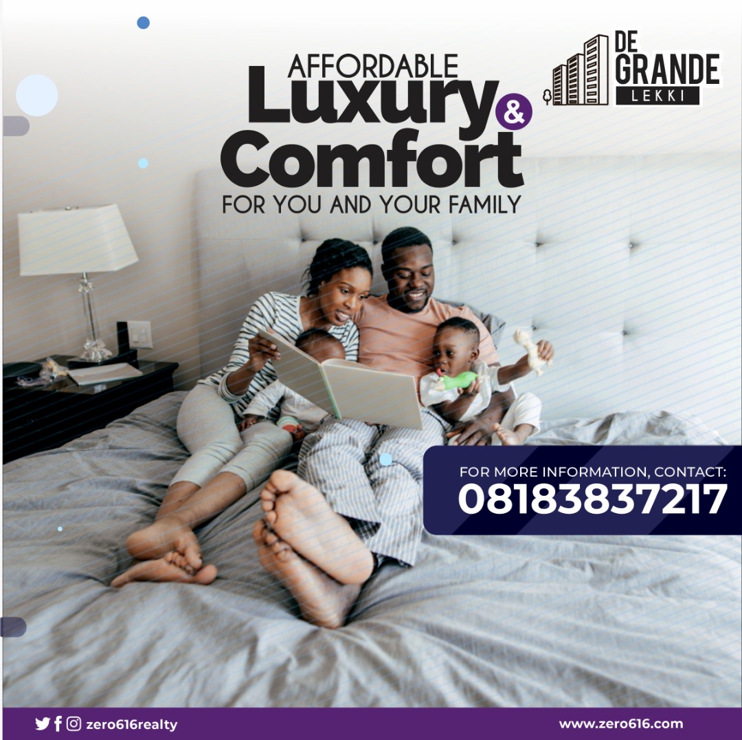 Zero616Realty's tweet photo. With De Grande Estate Lekki, our aim is to create an ideal, luxurious atmosphere for you and your family.

Contact us: 01-460-4754 or 08183837217.

#WednesdayMotivation #TheZero616Experience https://t.co/ageGVf17SB