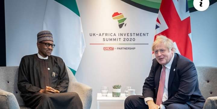 SamuelEkeke5's tweet photo. LIES, photoshoped @MBuhari single attached with @BorisJohnson not in the group photo of #Btitish #African Summit. He doesn't want to remove his cap for the world to see if he's original @MBuhari. https://t.co/VxrzbqIiqy