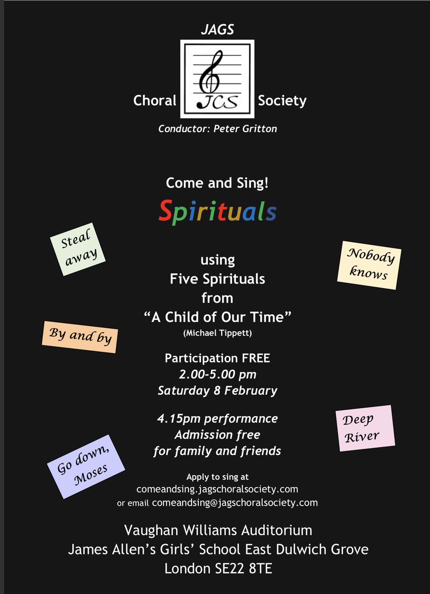 JagsChoralSociety (@jagschoralsoc) on Twitter photo It’s going to be a fantastic occasion. Do join us!
 #spirituals #singing #londonchoirs #londonmusic It’s going to be a fantastic occasion. Do join us!
 #spirituals #singing #londonchoirs #londonmusic