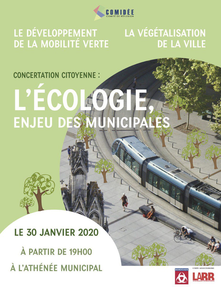 comideefrance's tweet photo. 📣BORDEAUX - Évènement 

L’antenne de Bordeaux organise une nouvelle concertation citoyenne : « L’écologie, enjeu des municipales »

🗓le jeudi 30 janvier 2020 à 19H00 à l’athénée municipal (8 Place de Saint Christoly - 33000 Bordeaux).

🔗 https://t.co/dSON6wRNFG https://t.co/89KTDbqthq